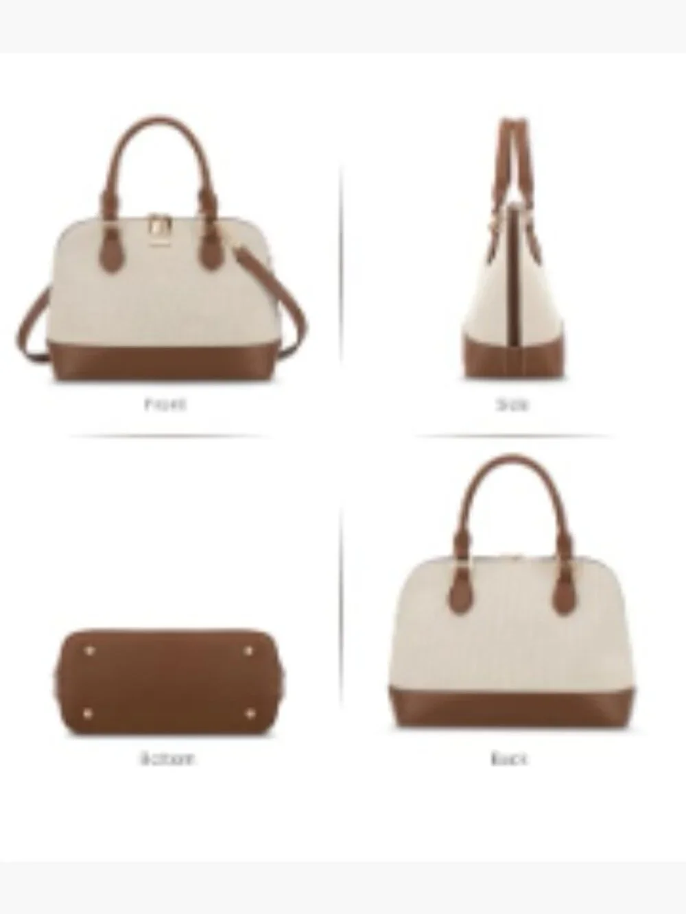 Faux Leather Crossbody Dome Satchel Double Zip Vegan Purse
